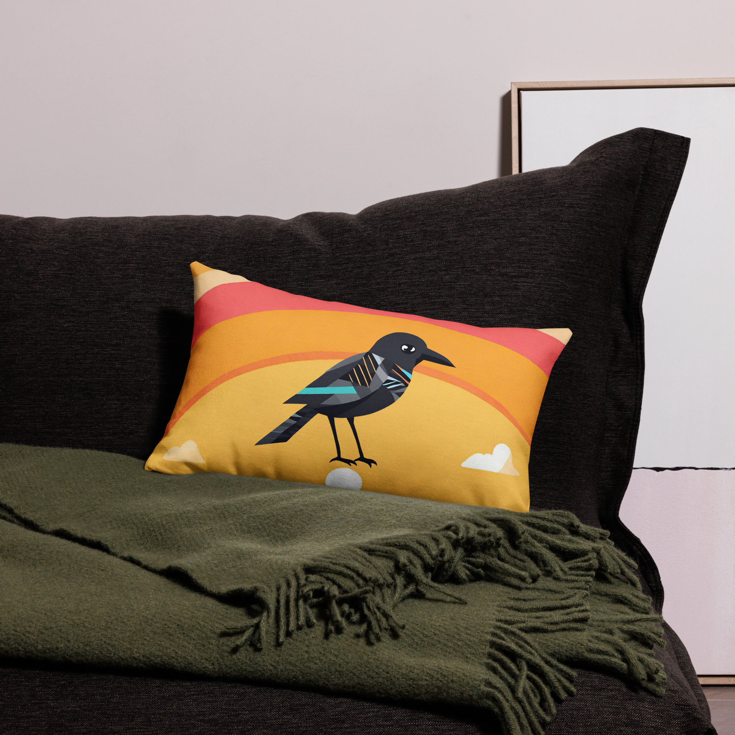 Desert Mosaic Lounge Pillowcase, Raven's Perch
